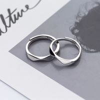 Simple Style Solid Color Sterling Silver Open Rings main image 2
