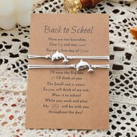 New Dolphin School Season Card Bracelet Parent-child Alloy Small Animal Woven Bracelet 2-piece Set sku image 5
