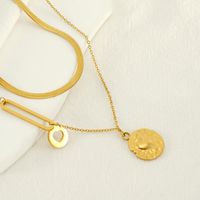 304 Stainless Steel 18K Gold Plated Simple Style Plating Heart Shape Double Layer Necklaces main image 3