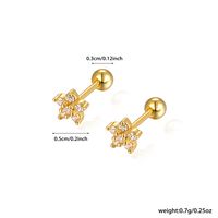 1 Pair Ig Style Commute Shiny Flower Plating Inlay Sterling Silver Zircon 18k Gold Plated White Gold Plated Ear Studs main image 2