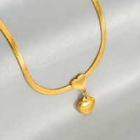304 Stainless Steel 18K Gold Plated IG Style Simple Style Plating Heart Shape Pendant Necklace main image 1