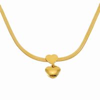 304 Stainless Steel 18K Gold Plated IG Style Simple Style Plating Heart Shape Pendant Necklace main image 6