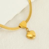 304 Stainless Steel 18K Gold Plated IG Style Simple Style Plating Heart Shape Pendant Necklace main image 5
