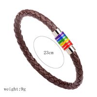 European And American Braided Leather Rainbow Colorful Bracelet sku image 2
