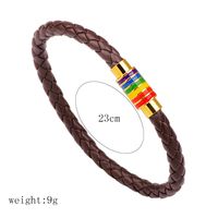 European And American Braided Leather Rainbow Colorful Bracelet sku image 4