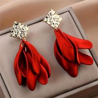 1 Pair Elegant Simple Style Flower Tassel Alloy Drop Earrings main image 3