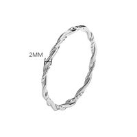 Simple Style Circle Solid Color Sterling Silver Plating White Gold Plated Rings main image 6
