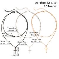 Punk Simple Style Classic Style Cross Alloy Copper Spray Paint Layered Chain Women's Double Layer Necklaces main image 2