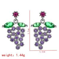 1 Pair Cute Sweet Grape Plating Inlay Copper Zircon White Gold Plated Earrings main image 2
