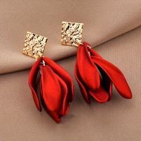 1 Pair Elegant Simple Style Flower Tassel Alloy Drop Earrings sku image 1