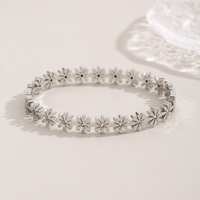 Titanium Steel 18K Gold Plated Sweet Simple Style Daisy Bracelets Earrings Necklace sku image 7