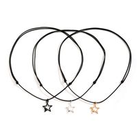 Casual Simple Style Commute Star Alloy Leather Wax Line Hollow Out Women's Pendant Necklace main image 5
