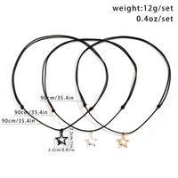 Casual Simple Style Commute Star Alloy Leather Wax Line Hollow Out Women's Pendant Necklace main image 2