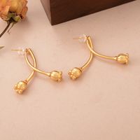 1 Pair Ig Style Fairy Style Simple Style Flower Plating Copper 18k Gold Plated Ear Studs main image 4