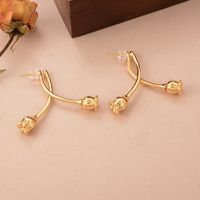 1 Pair Ig Style Fairy Style Simple Style Flower Plating Copper 18k Gold Plated Ear Studs main image 5