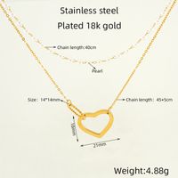 Edelstahl 304 18 Karat Vergoldet Einfacher Stil Perle Überzug Kreis Herzform Doppellagige Halsketten sku image 2