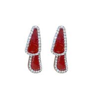 1 Pair Casual Simple Style Water Droplets Inlay Alloy Zircon Ear Studs main image 6