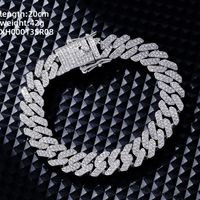 Kupfer Versilbert Hip Hop Felsen Einfacher Stil Überzug Metallknopf Inlay Twist Strasssteine Armbänder main image 2