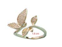Einfacher Stil Schmetterling Metall Überzug Inlay Zirkon Frau Offener Ring main image 2