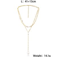 Einfacher Stil Irregulär Rostfreier Stahl Perle Überzug Doppellagige Halsketten main image 2