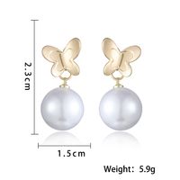 1 Pair Ig Style Simple Style Butterfly Plating Inlay Metal Artificial Pearls Drop Earrings main image 2