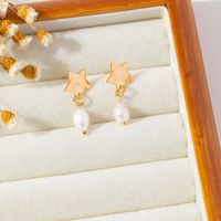 1 Pair Ig Style Vintage Style Korean Style Star Pearl Stainless Steel Drop Earrings main image 5