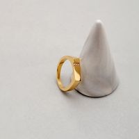 Simple Style Geometric Brass Plating Inlay Rhinestones 18k Gold Plated Women's Rings main image 1