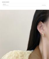 1 Pair Elegant C Shape Enamel Plating Inlay Copper Zircon Ear Studs main image 3