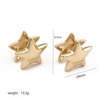 1 Pair Simple Style Geometric Star Plating 304 Stainless Steel Copper Earrings sku image 7