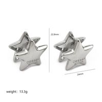 1 Pair Simple Style Geometric Star Plating 304 Stainless Steel Copper Earrings sku image 8