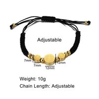 Vintage Style Human Round Stainless Steel Beaded Plating 18k Gold Plated Unisex Drawstring Bracelets main image 2