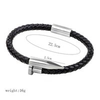 Fashion Bullet Stainless Steel Leather Epoxy Men'S Bracelets sku image 2