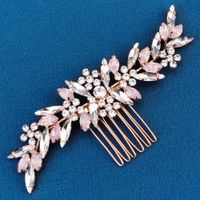 Women's Simple Style Solid Color Alloy Inlay Zircon Insert Comb main image 2