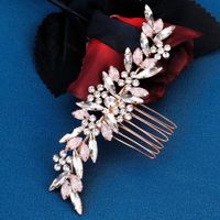 Women's Simple Style Solid Color Alloy Inlay Zircon Insert Comb main image 3
