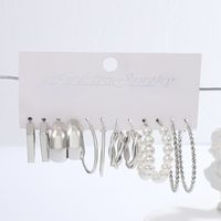 Wholesale Jewelry Simple Style Solid Color Alloy Pearl Plating Earrings sku image 2