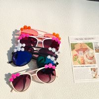 Sweet Artistic Flower Pc Resin Oval Frame Full Frame Kids Sunglasses main image 3