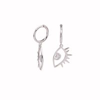 1 Pair Simple Style Commute Eye Inlay Sterling Silver Rhinestones Drop Earrings main image 3