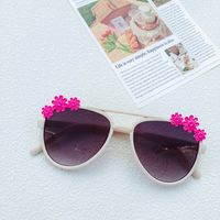 Sweet Artistic Flower Pc Resin Oval Frame Full Frame Kids Sunglasses sku image 1