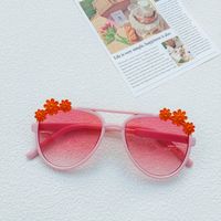 Sweet Artistic Flower Pc Resin Oval Frame Full Frame Kids Sunglasses sku image 2