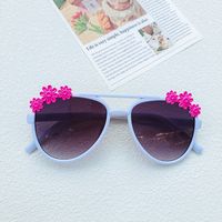 Sweet Artistic Flower Pc Resin Oval Frame Full Frame Kids Sunglasses sku image 4