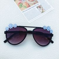 Sweet Artistic Flower Pc Resin Oval Frame Full Frame Kids Sunglasses sku image 5