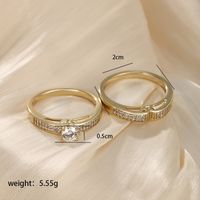 Lady Round Alloy Plating Inlay Artificial Diamond 14k Gold Plated Women's Rings sku image 1