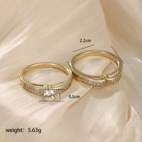 Lady Round Alloy Plating Inlay Artificial Diamond 14k Gold Plated Women's Rings sku image 2