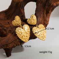 1 Pair Ig Style Casual Geometric Heart Shape Flower Plating Stainless Steel 18k Gold Plated Drop Earrings Ear Studs main image 2