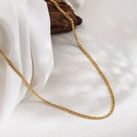 Casual Simple Style Solid Color Stainless Steel 18k Gold Plated Necklace sku image 11