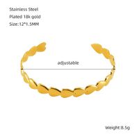 Simple Style Heart Shape Solid Color 304 Stainless Steel 18K Gold Plated Titanium Steel Bangle In Bulk main image 2