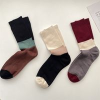 Women's Simple Style Color Block Polyester Crew Socks A Pair main image 4