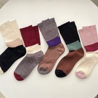 Women's Simple Style Color Block Polyester Crew Socks A Pair main image 1