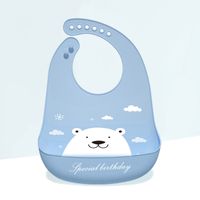 Cute Animal Cartoon Stripe Edible Silicon Bib Baby Accessories sku image 22