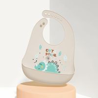 Cute Animal Cartoon Stripe Edible Silicon Bib Baby Accessories sku image 30